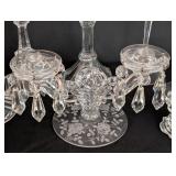 Large Assortment of Glass and Crystal Candleholders