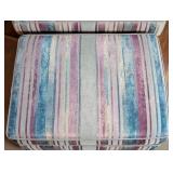 Vintage Striped Armchair and Ottoman