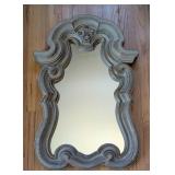 Grey Wood Elegant Designed Wall Mirror