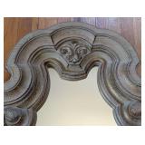 Grey Wood Elegant Designed Wall Mirror