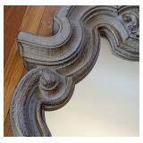 Grey Wood Elegant Designed Wall Mirror
