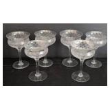 Vintage Fostoria Etched Champagne Glass Set