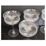 Vintage Fostoria Etched Champagne Glass Set