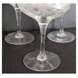Vintage Fostoria Etched Champagne Glass Set