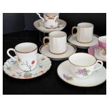 Variety of Painted Porcelain Demitasse Cups
