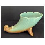 Weller Pottery Green Ceramic Cornucopia Vase