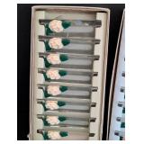 Vintage Glass Place Cards and Porcelain Holders