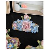 Vintage Glass Place Cards and Porcelain Holders