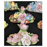 Vintage Glass Place Cards and Porcelain Holders