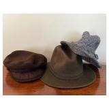 Three Vintage Hats including an Authentic Greek Fisherman