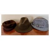 Three Vintage Hats including an Authentic Greek Fisherman