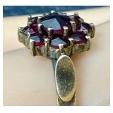 Vintage Sterling Silver and Garnet Ring
