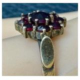 Vintage Sterling Silver and Garnet Ring