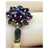 Vintage Sterling Silver and Garnet Ring
