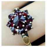 Vintage Sterling Silver and Garnet Ring