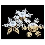Restoration Hardware Snowflake Candle Holders