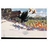 Framed Vintage Print On the Ridge by Paul Goble