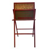Antique Cressco School Standing Blackboard with Scrolling Lessons