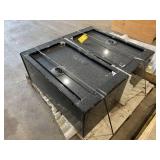 Two Black Granite Utility Boxes With Hinged Lids