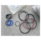 Rubber O-Rings in Red, Blue, and Black with Plastic Bags