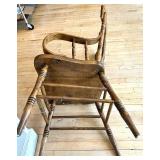 Pair of Carved Oak Griffin Armchairs with Detailed Crest Backs