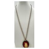 Vintage Cameo Necklace, Velvet Choker, and Oriental Motif Bracelet Set