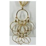 Collection of Gold-Tone Necklaces and Rhinestone Bracelet