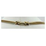 Collection of Gold-Tone Necklaces and Rhinestone Bracelet