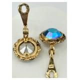 Collection of Gold-Tone Necklaces and Rhinestone Bracelet