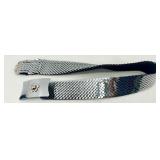 Set of 2 Decorative Belts - Sequin Metal Flower Clasp and Leather Belt with Gem Buckle including T.A. Port