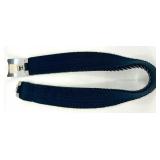 Set of 2 Decorative Belts - Sequin Metal Flower Clasp and Leather Belt with Gem Buckle including T.A. Port