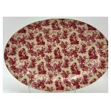 Red Toile Pattern Porcelain Tea Set with Teapot, Cups, Plates and Accessories
