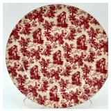 Red Toile Pattern Porcelain Tea Set with Teapot, Cups, Plates and Accessories