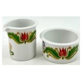 Porsgrund Norway Porcelain Tableware Set with Cherub and Floral Designs