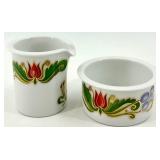Porsgrund Norway Porcelain Tableware Set with Cherub and Floral Designs