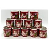 Porsgrund Norway 55-Piece Porcelain Dinnerware Set with Red and Gold Trim
