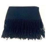 Neiman Marcus 100% Cashmere Black Fringe Scarf One Size