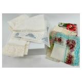 Collection of Vintage Floral and Lace Handkerchiefs