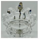 Waterford Crystal Basket with Purple and Gold Handle