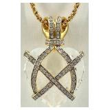 Swarovski Gold-Tone Heart Crystal Pendant Necklace with Pouch