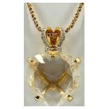 Swarovski Gold-Tone Heart Crystal Pendant Necklace with Pouch