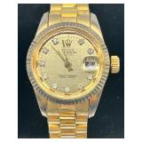 Faux Rolex Oyster Perpetual Gold and Stainless Steel ladies watch