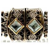 Sterling Silver & 18K Gemstone and Stella & Dot Crystal and Metal Bracelet Set