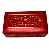 Princess Marcella Borghese Red Jewelry Music Box with Red Beaded Necklace
