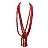 Princess Marcella Borghese Red Jewelry Music Box with Red Beaded Necklace