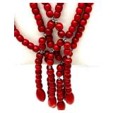 Princess Marcella Borghese Red Jewelry Music Box with Red Beaded Necklace