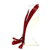 Princess Marcella Borghese Red Jewelry Music Box with Red Beaded Necklace