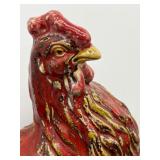 Ceramic Rooster Figurine with Chicks and Set of 4 