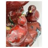 Ceramic Rooster Figurine with Chicks and Set of 4 
