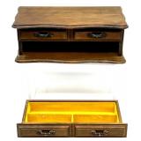 Set of 2 Vintage Wooden Jewelry Boxes with Velvet Lining